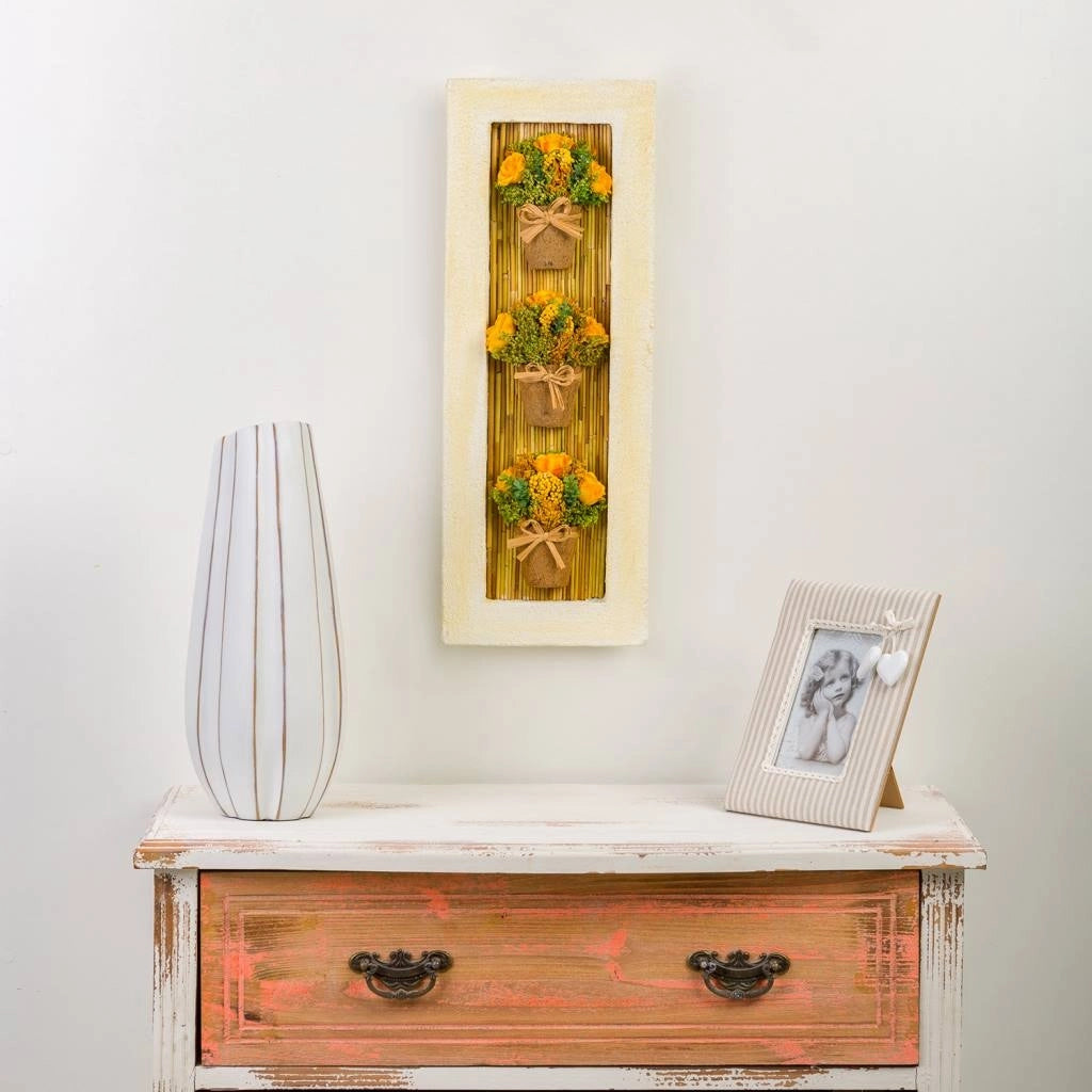 Murale vasi di fiori secchi 20,5x6,5x56h