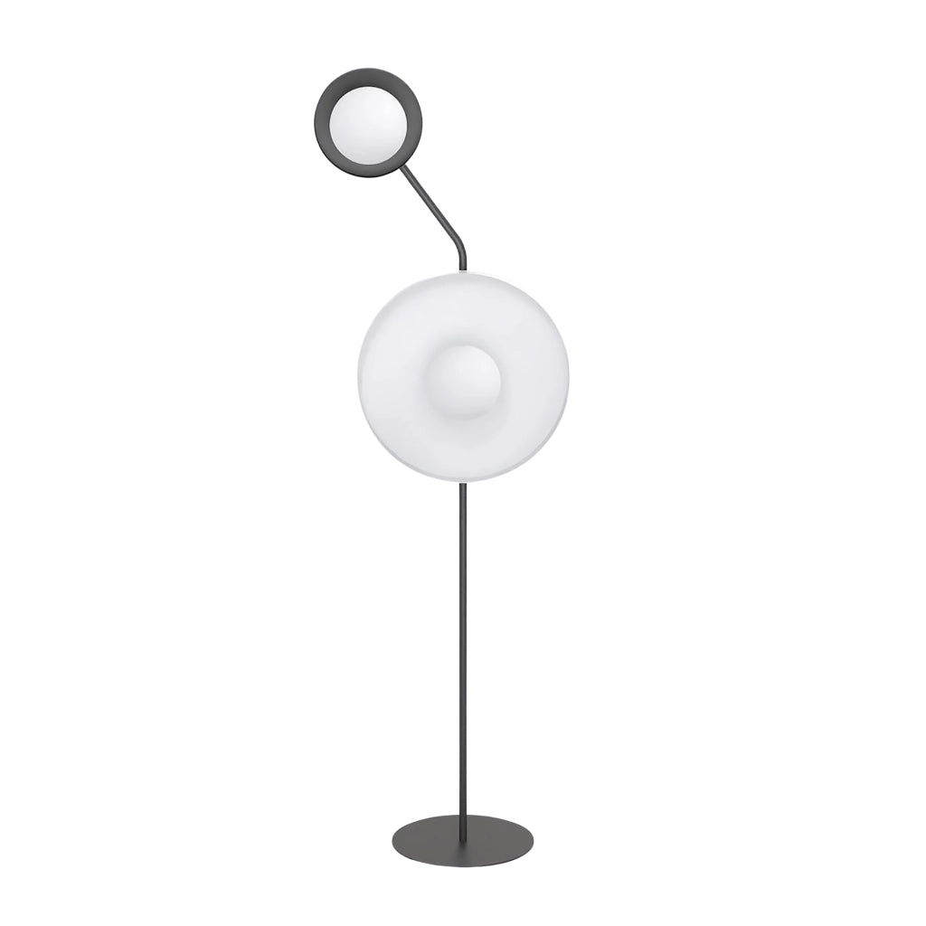 Lampada da terra moderna nero/bianco dischi 2xG9 KISS Emibig