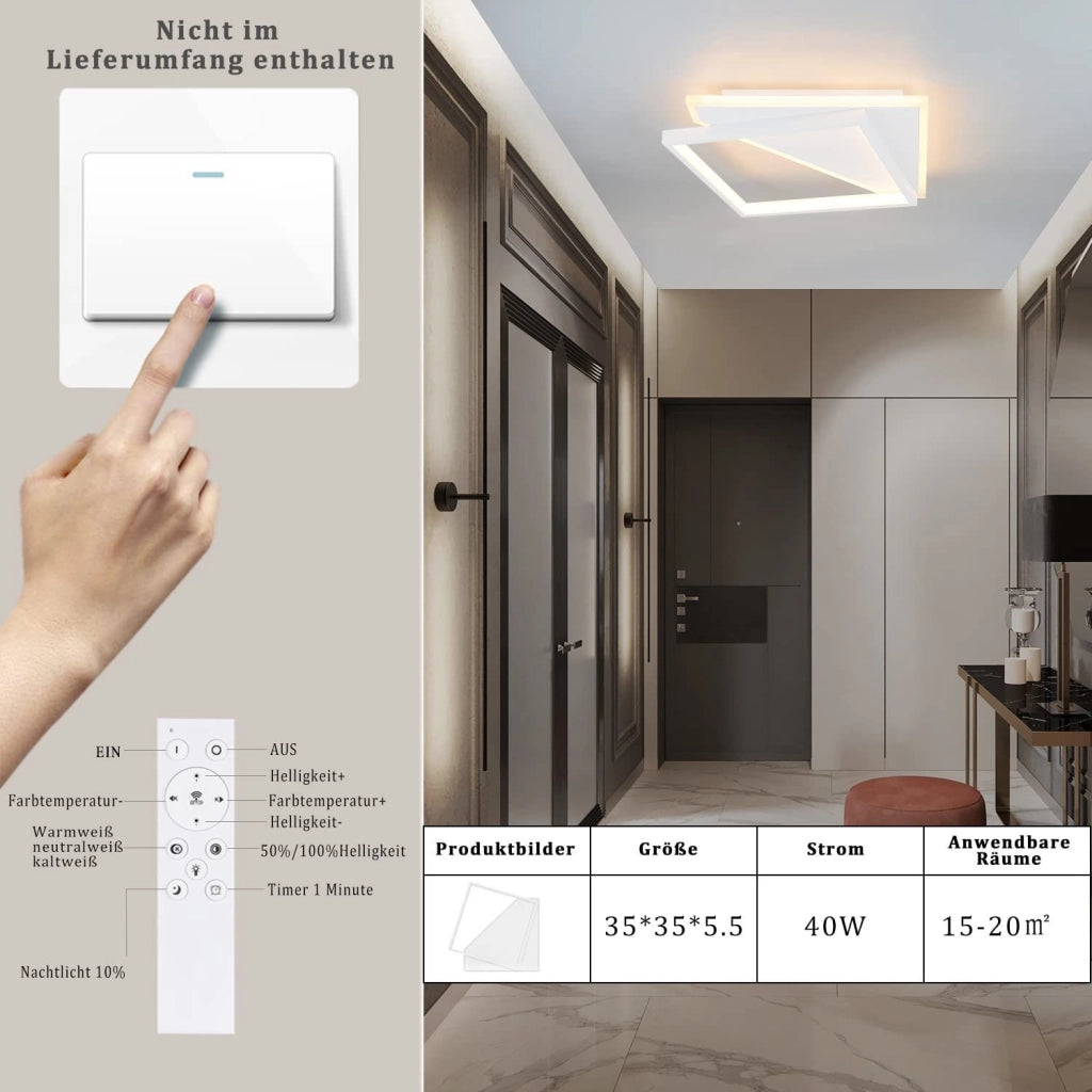 ZMH Lampada da soffitto a LED con telecomando e cambio colore