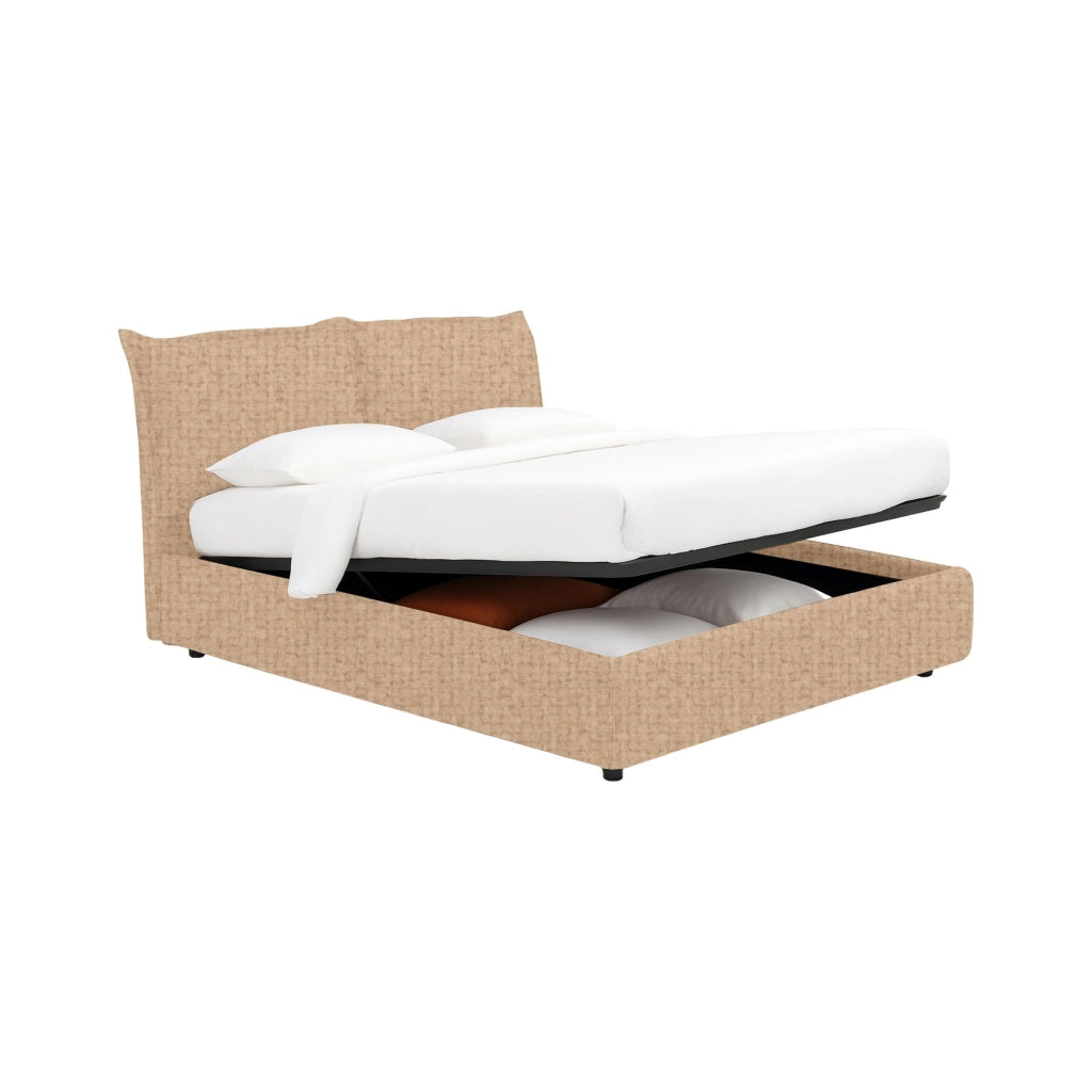 Malton, Letto Piazza e Mezza Sfoderabile Made in Italy, Beige