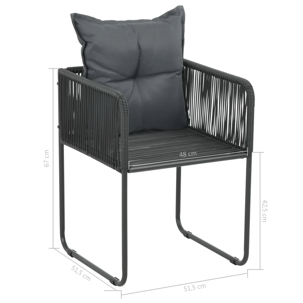 Set da Pranzo da Giardino 9 pz in Rattan PVC Nero e Marrone 3060111