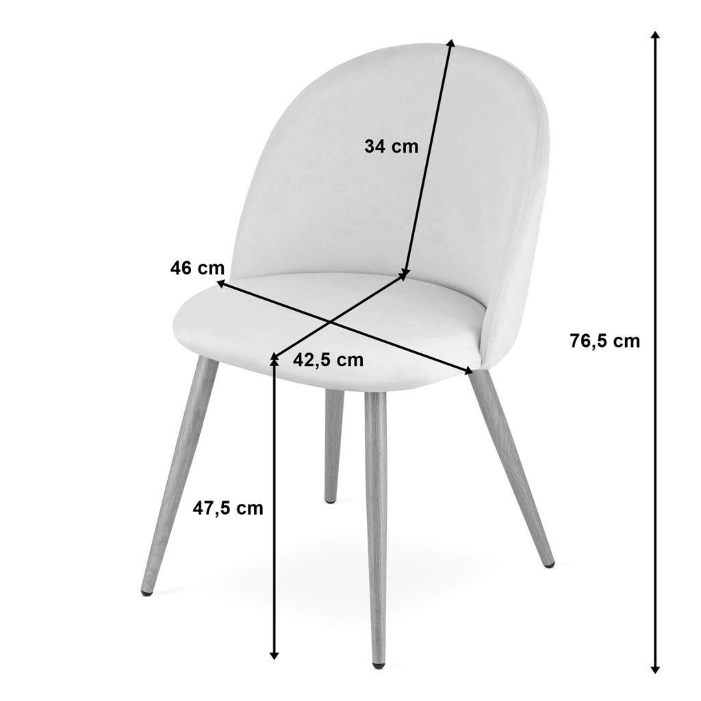 Sedia Bello in velluto beige e gambe in metallo nero