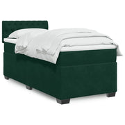 Giroletto a Molle con Materasso Verde Scuro 100x200 cm Velluto