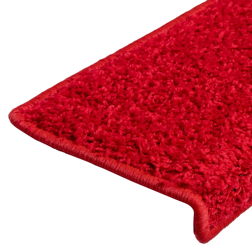 Tappetini per scale 20 pz 65x21x4 cm Rosso Bordo rettangolare 3365857