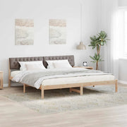 Struttura del Letto con testiera Marrone e taupe 200 x 200 cm