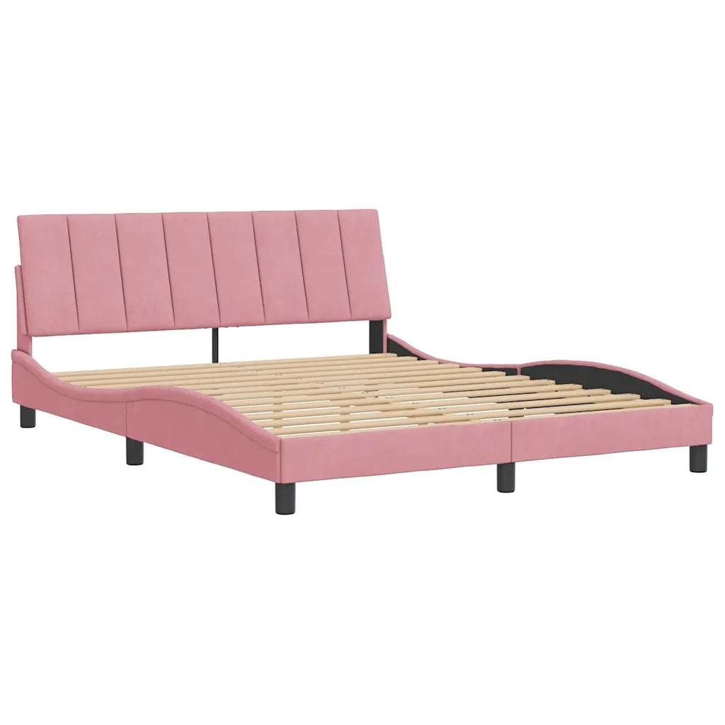 Giroletto senza Materasso Hanko Rosa 160x200 cm in Velluto
