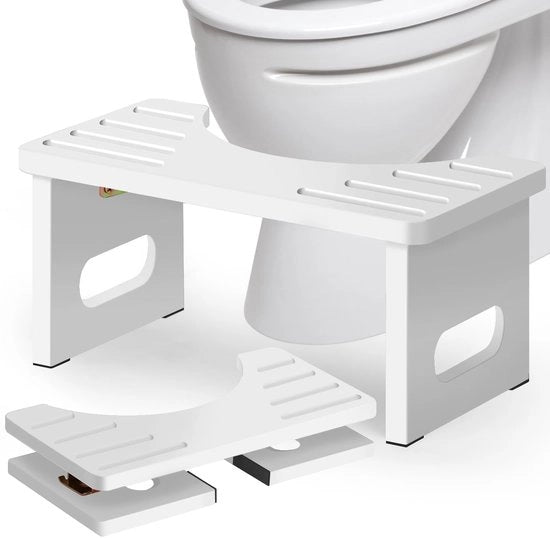 Sedia per Bagno in Bambù con Pieghevolezza e Padrini Antiscivolo, 35 Gradi, C-Forma, Opaco Bianco