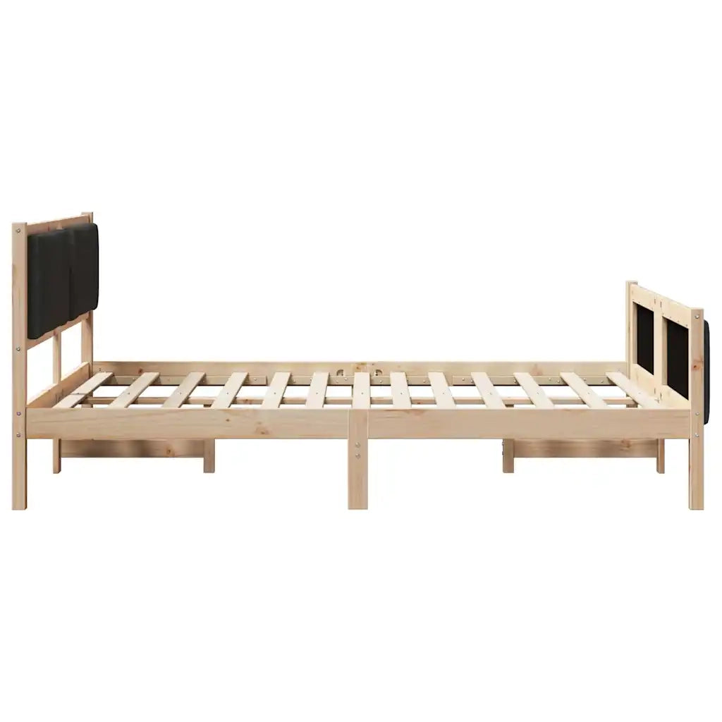 Letto matrimoniale | Letto per adulti | Struttura del letto con testiera Nero 150 x 200 cm Tessuto