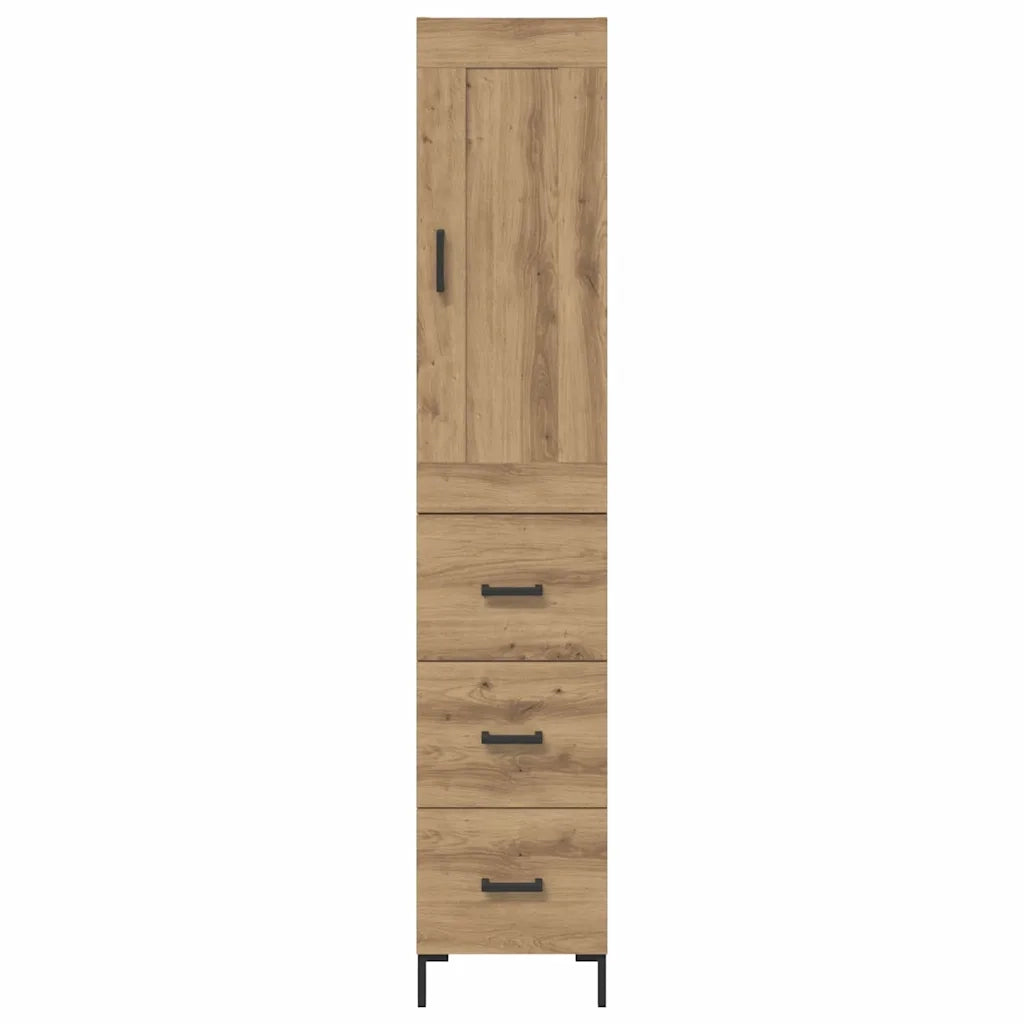 Credenza con Cassetto-Buffet-Armadio da cucina Rovere artigianale 34,5 x 34 x 180 cm 365990