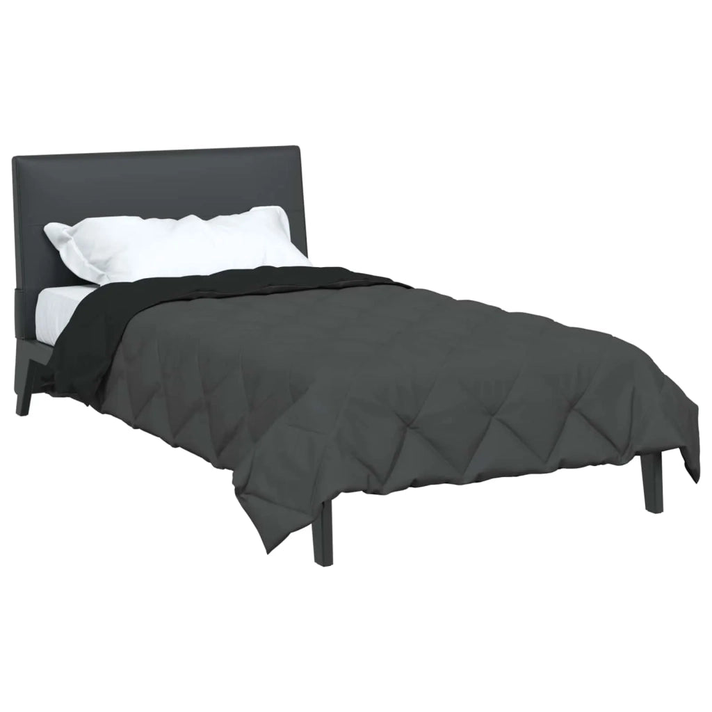 Duvet Estivo Nero e antracite 200 x 155 cm Microfibra 42025478