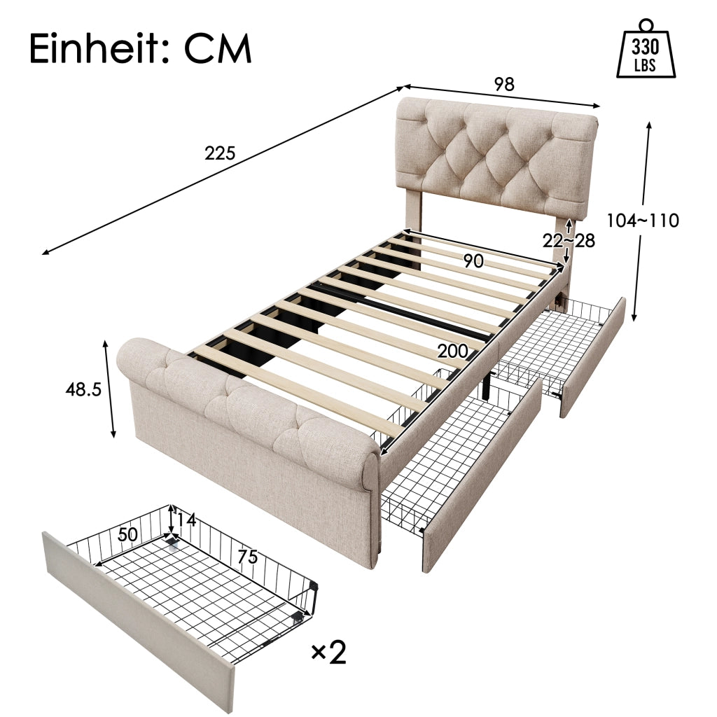 letto singolo metallo e legno naturale 90 x 200 cm