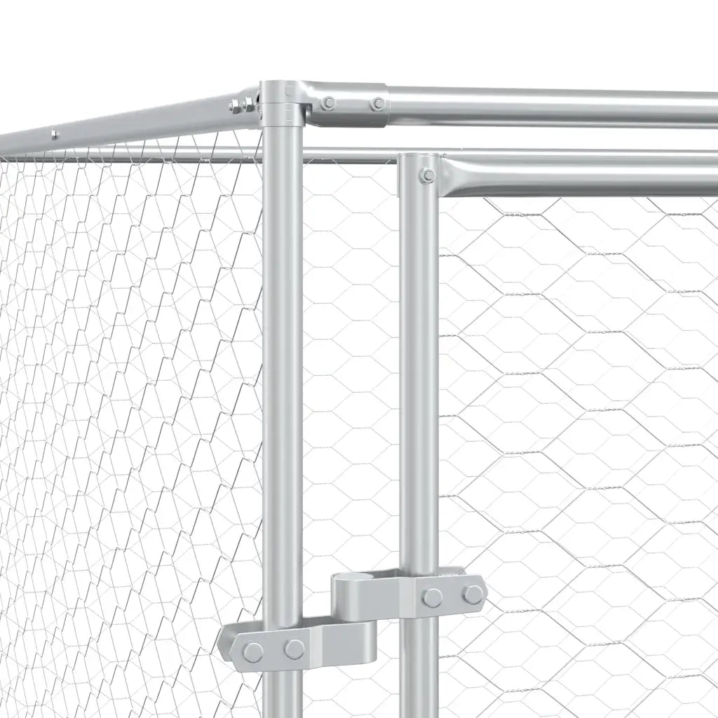 Cuccia per Cani da Esterno Argento 2x2x2 m Acciaio Zincato 153674