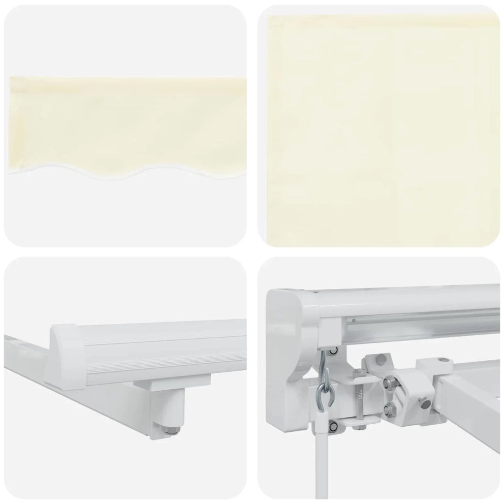Cornice per Tenda Manuale con LED Crema e Bianco 3 x 2,5 m 3420573