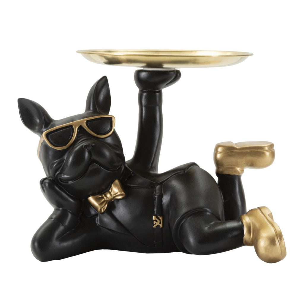 Vassoio Cane 19, Nero, Poliresina, 27x17x18,5 cm