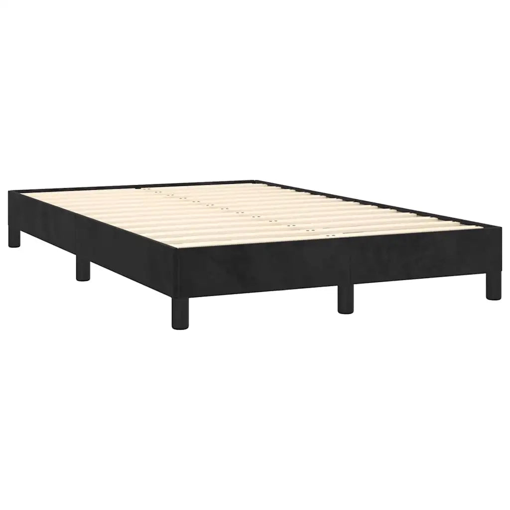 Letto a Molle con Materasso e LED Nero 120x190 cm in Velluto