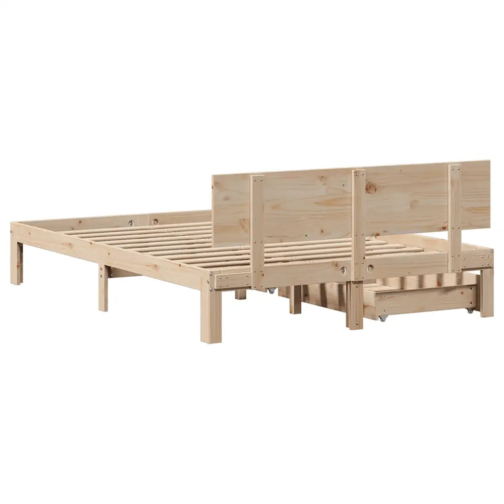 Giroletto con Cassetti 160x200 cm in Legno Massello di Pino