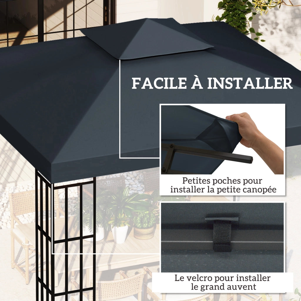 Tenda da giardino ¨C Minimal ¨C Grigio 3x3 m