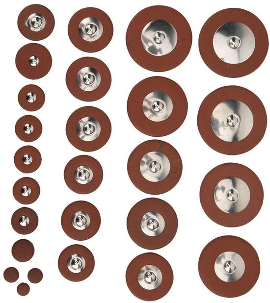 Pannelli per Saxofono - 26 pezzi - Materiale di alta qualità in pelle di lupo - Tessitura delicata - Facile da sostituire - Dimensioni variabili 8,1 mm a 45,9 mm - Pannello per Saxofono