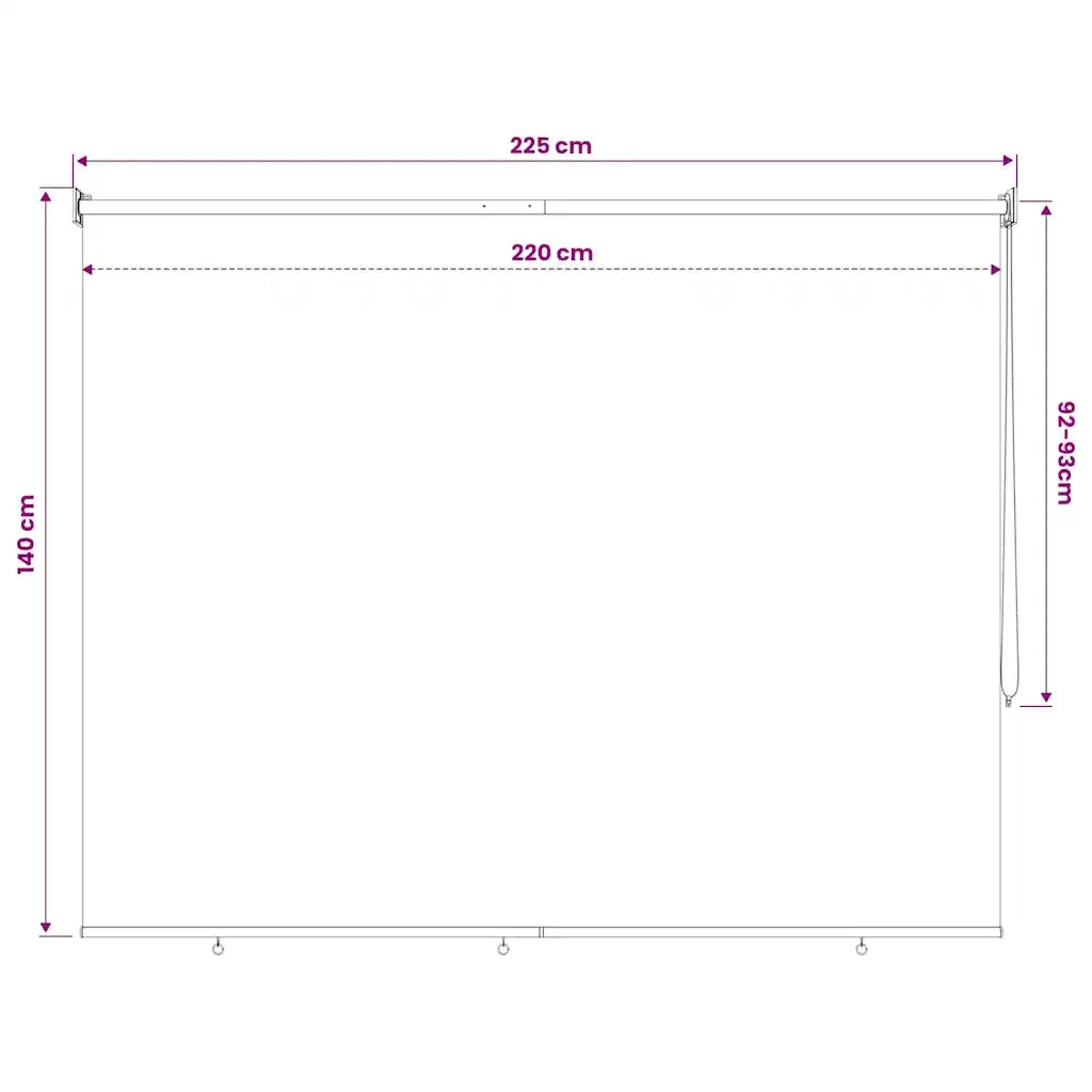 Tenda a Rullo per Esterni 225(L)x140(A) cm color crema 43444