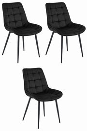 Sedia VALORA BERA - Design moderno in velluto nero x 3