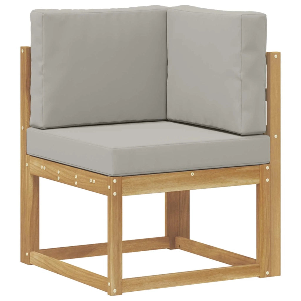 Set di divani da esterno 5 pz Bianco e Grigio Chiaro Poliestere 3387600