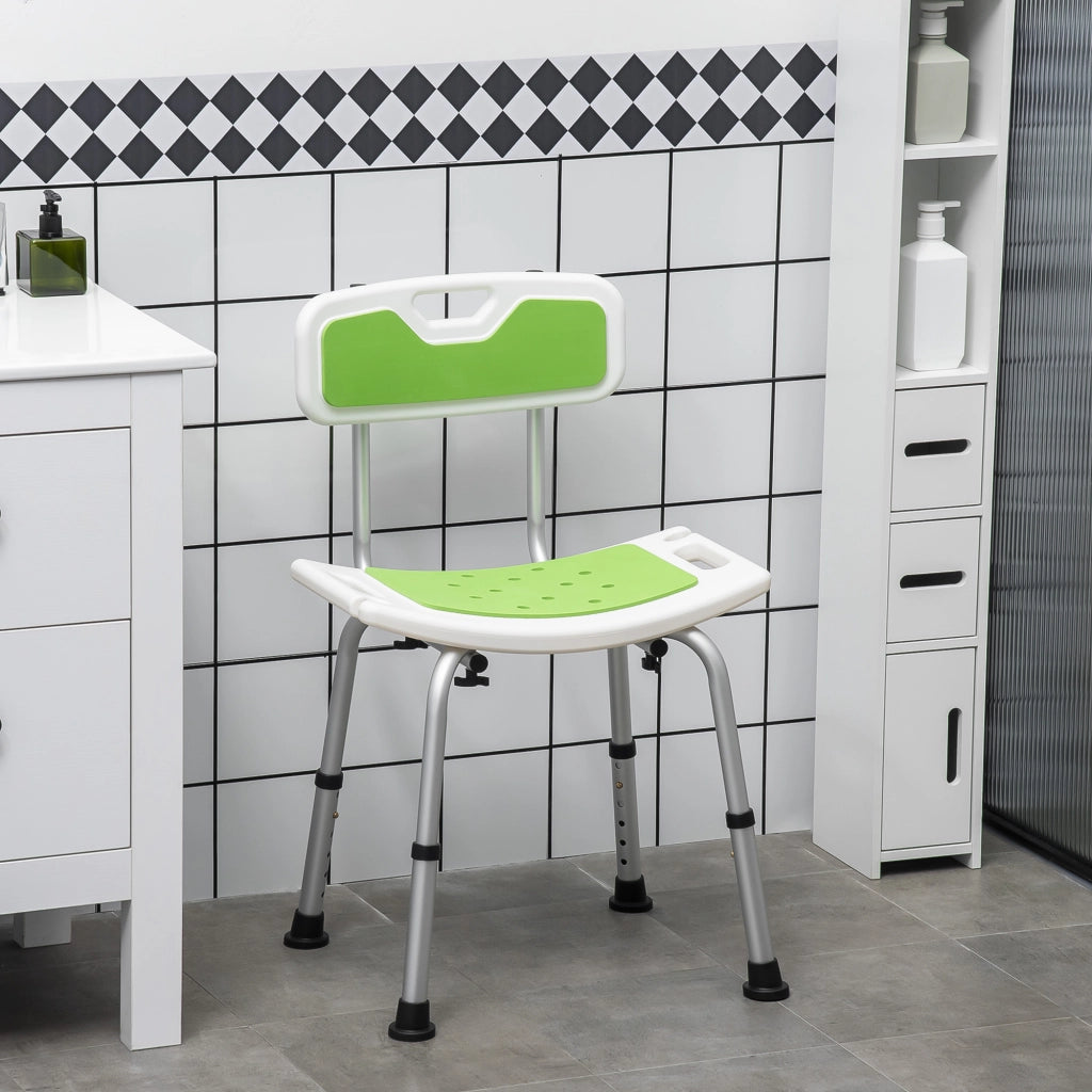 Sedia da Doccia Regolabile in Alluminio ¨C Minimal ¨C Grigio 51.5x49.5x68.5-81 cm