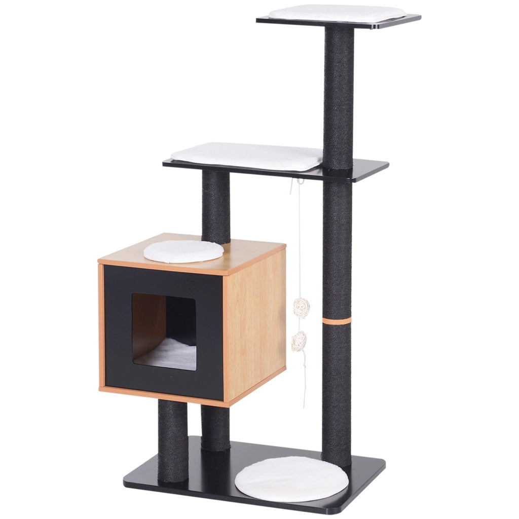 Albero per gatti con piattaforme e grattatoi ¨C Minimal ¨C 71.5x49.5x120 cm MDF nero