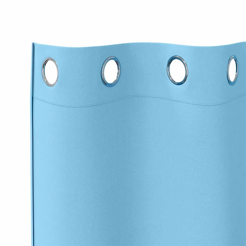 vidaXL Tende con tende 2 pcs Azzurro Poliestere