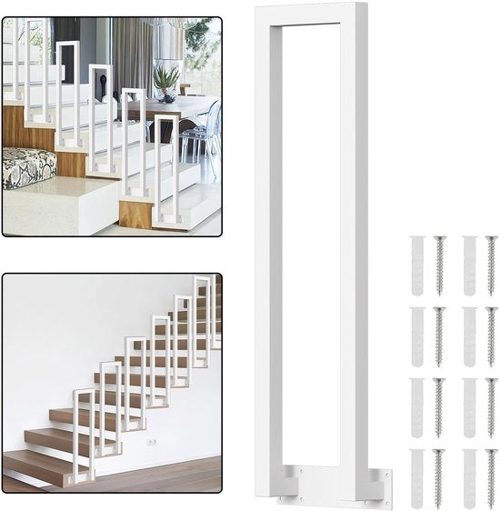 Montante a L per montaggio laterale - Utilizzabile all'interno e all'esterno - Bianco - Ferro - 95 cm