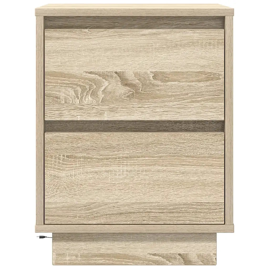 Comodini con Luci a LED 2 pz Rovere Sonoma 38x34x50 cm 861288