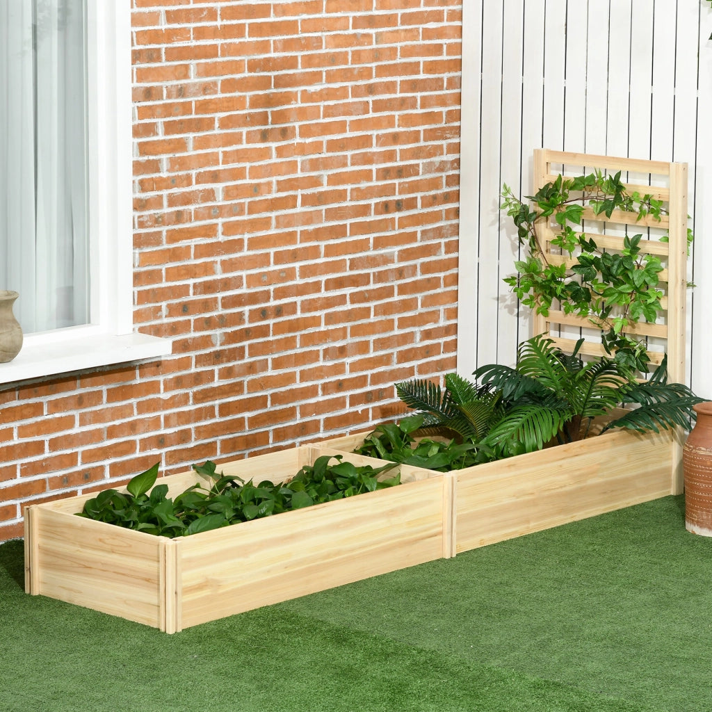 Orto in Cassetta Fioriera con Traliccio per Rampicanti e Fondo Aperto 230x60x110 cm in Legno