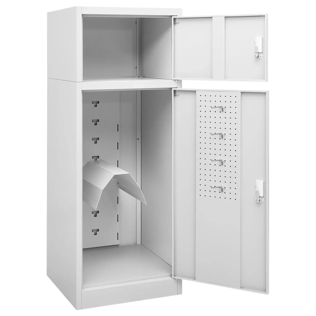 Armadietto per Sella Grigio Chiaro 53x53x140 cm in Acciaio 339600