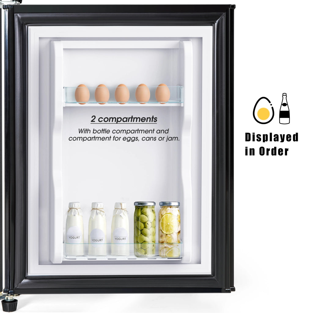 Frigorifero Combinato con Congelatore ¨C MINIMAL ¨C 86.8x45.5 cm, 60L, LED, Nero Premium, Classe E