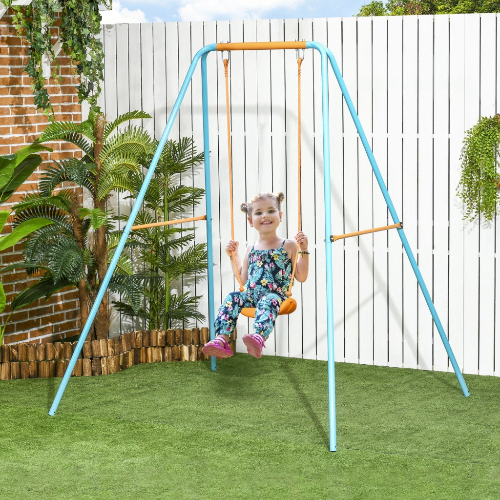 Altalena Giardino Bambini 3-8 Anni ¨C Xylo ¨C Acciaio PE Seggiolino 163x145x181cm