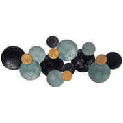 Decorazione Parete 3D con Cerchi ¨C Minimal ¨C Blu e Nero 121x53x4 cm