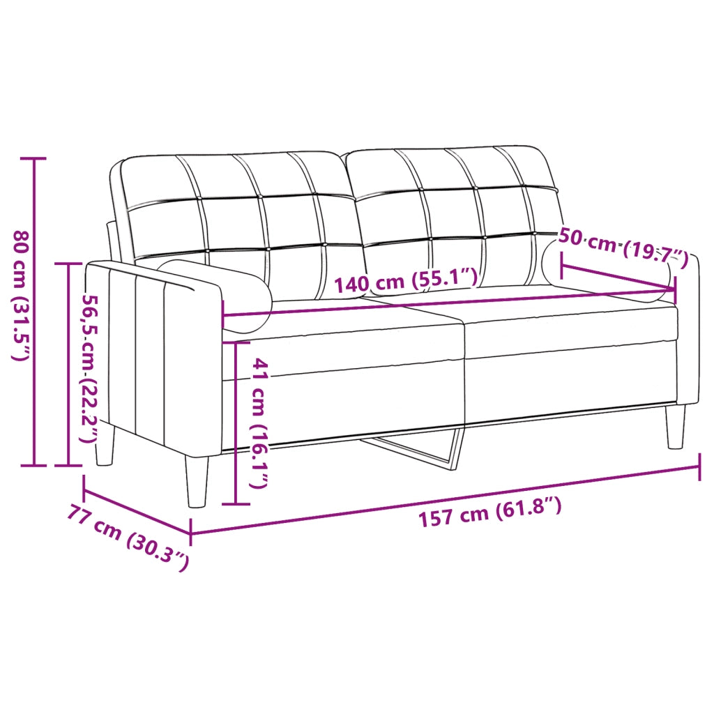 Divano a 2 Posti con Cuscini-Sofa 2 Posti con Cuscini Grigio Scuro 140 cm in Velluto 578114