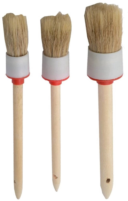 Set di Spazzole per Auto 3x - Spazzola morbida - Per interno auto - Aperture di ventilazione - Cruscotto - Qualità duratura - Diametri principali 25/30/40 mm - Spazzola per pulizia