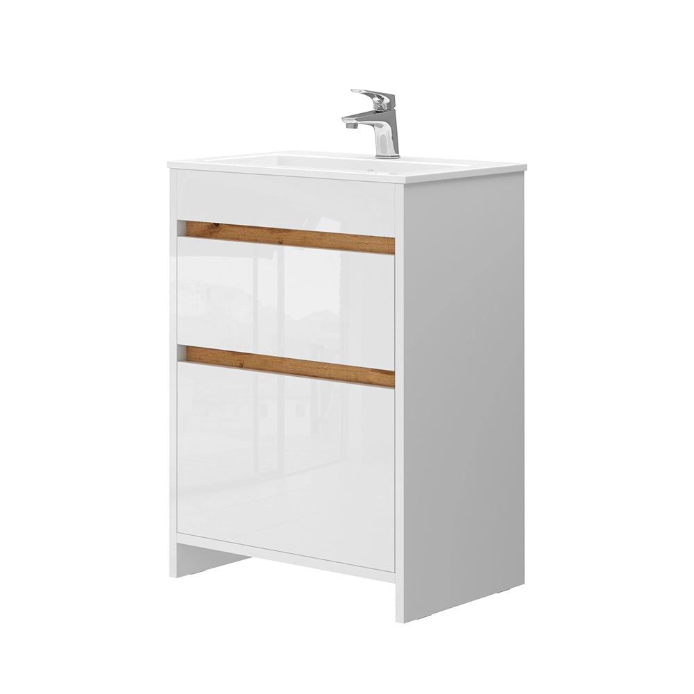 Vicco Set di mobili da bagno Bianco 2 parti, mobile base 60 cm