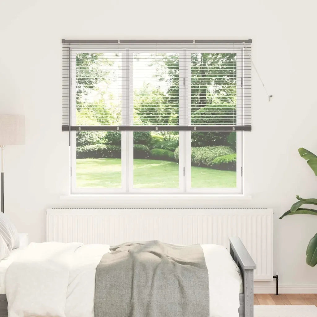 vidaXL Tenda per Finestra con tende Manuale Argento Alluminio