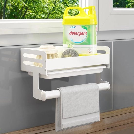 Organizzatore di Cassetta per Doccia Autoadesiva per Cucina e Bagno - Appeso senza Forare
