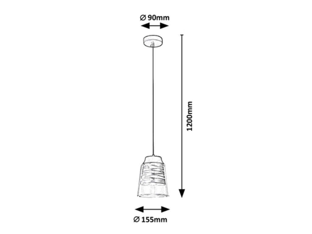 Lampada a sospensione Rabalux Zenaida nera E27 Ø15,5