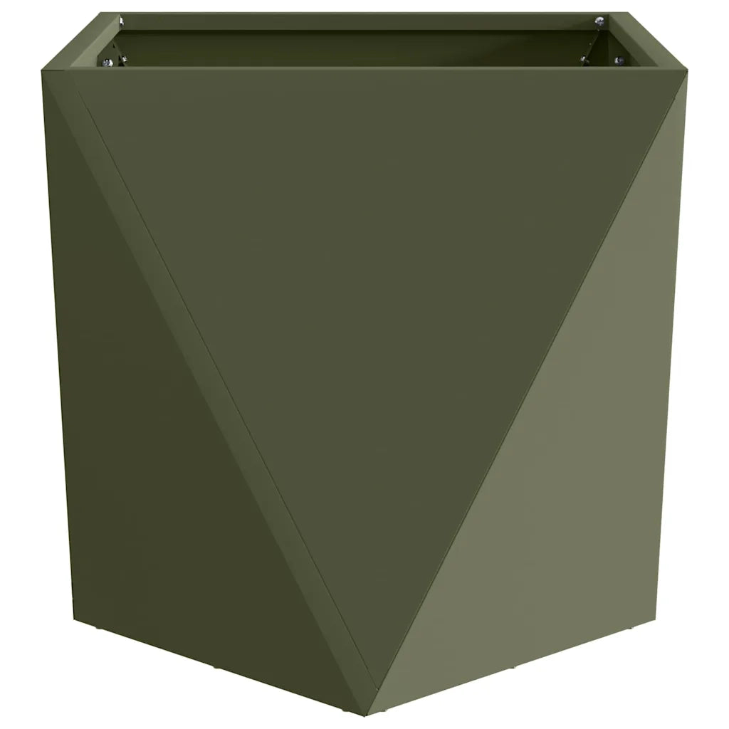 Fioriera Verde oliva 40 x 40 x 40 cm Acciaio 883828