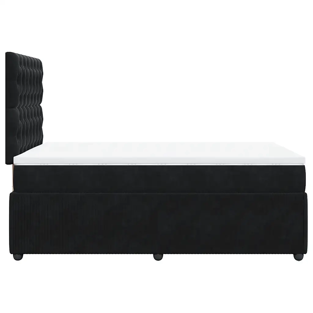 Giroletto a Molle con Materasso Nero 120x190 cm in Velluto 3294594