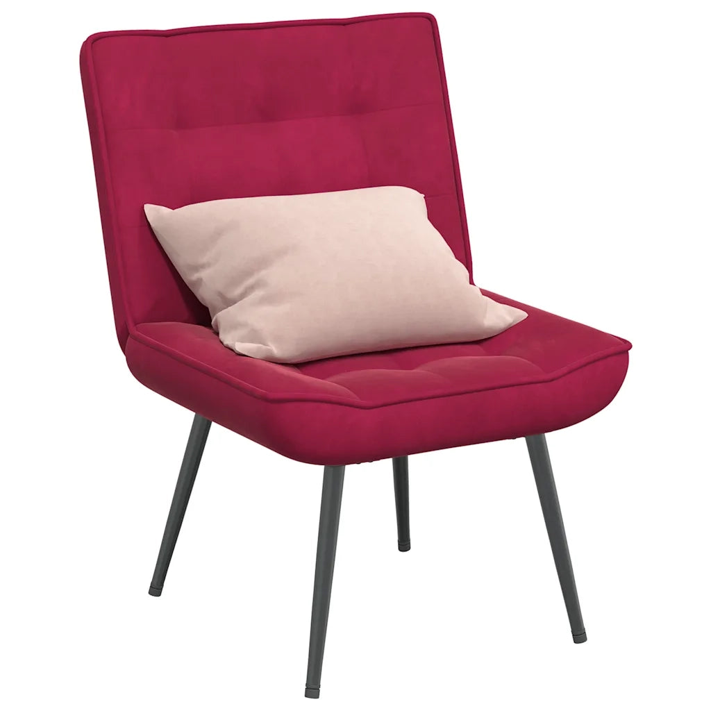 Sedia Relax 64x74x84 cm Rosso Vino in Velluto 4012321