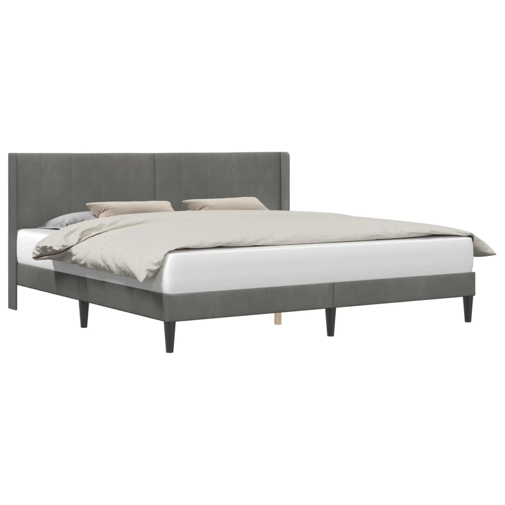 Struttura del letto-Giroletto Grigio Scuro 200 x 200 cm Velluto 248832