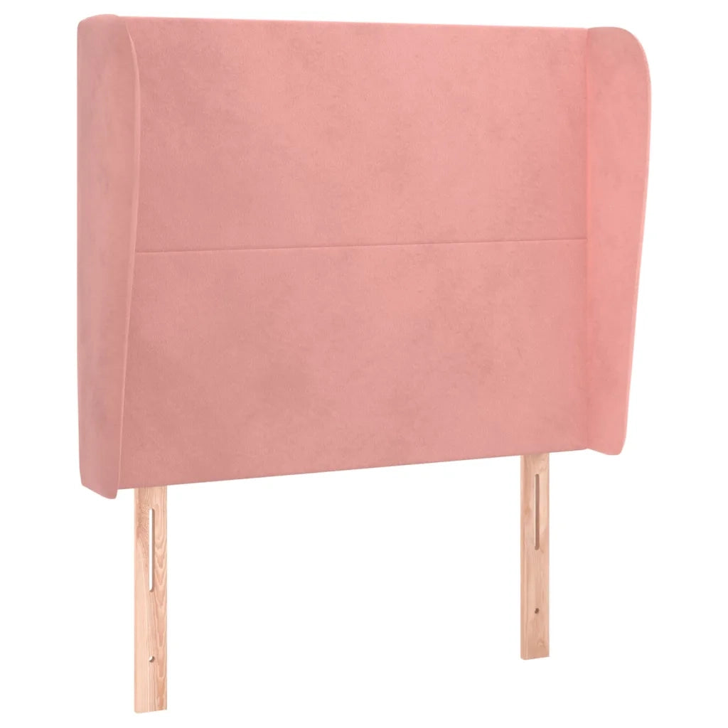 Testiera ad Orecchio-Testata con Orecchie Rosa 103x23x118/128 cm in Velluto 159393