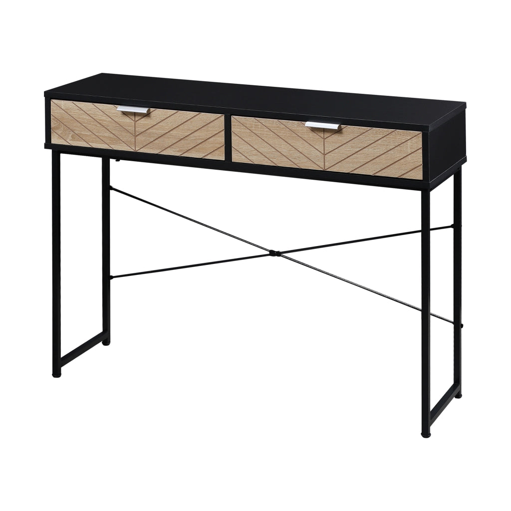 Tavolino con 2 cassetti ¨C Minimal ¨C nero e rovere