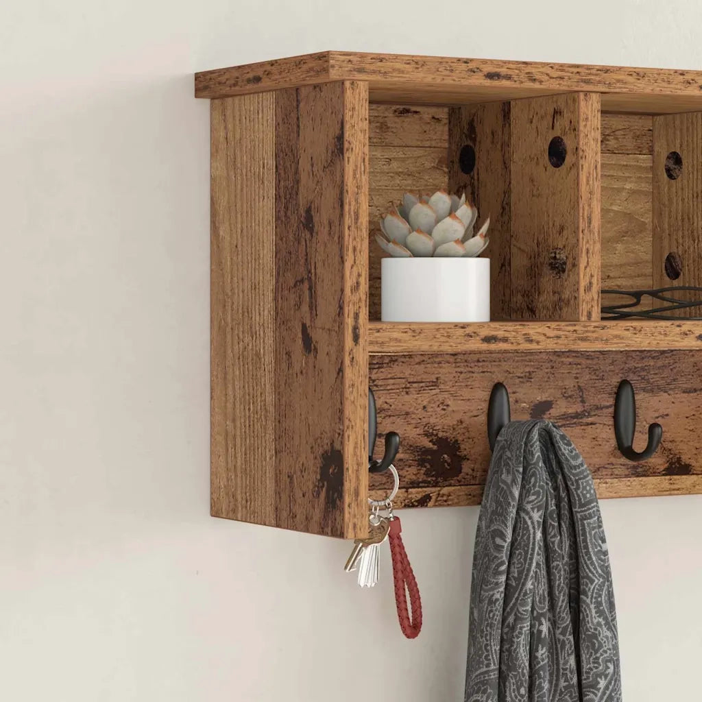 Appendiabiti a muro Legno vecchio 50 x 16 x 26 cm 874313