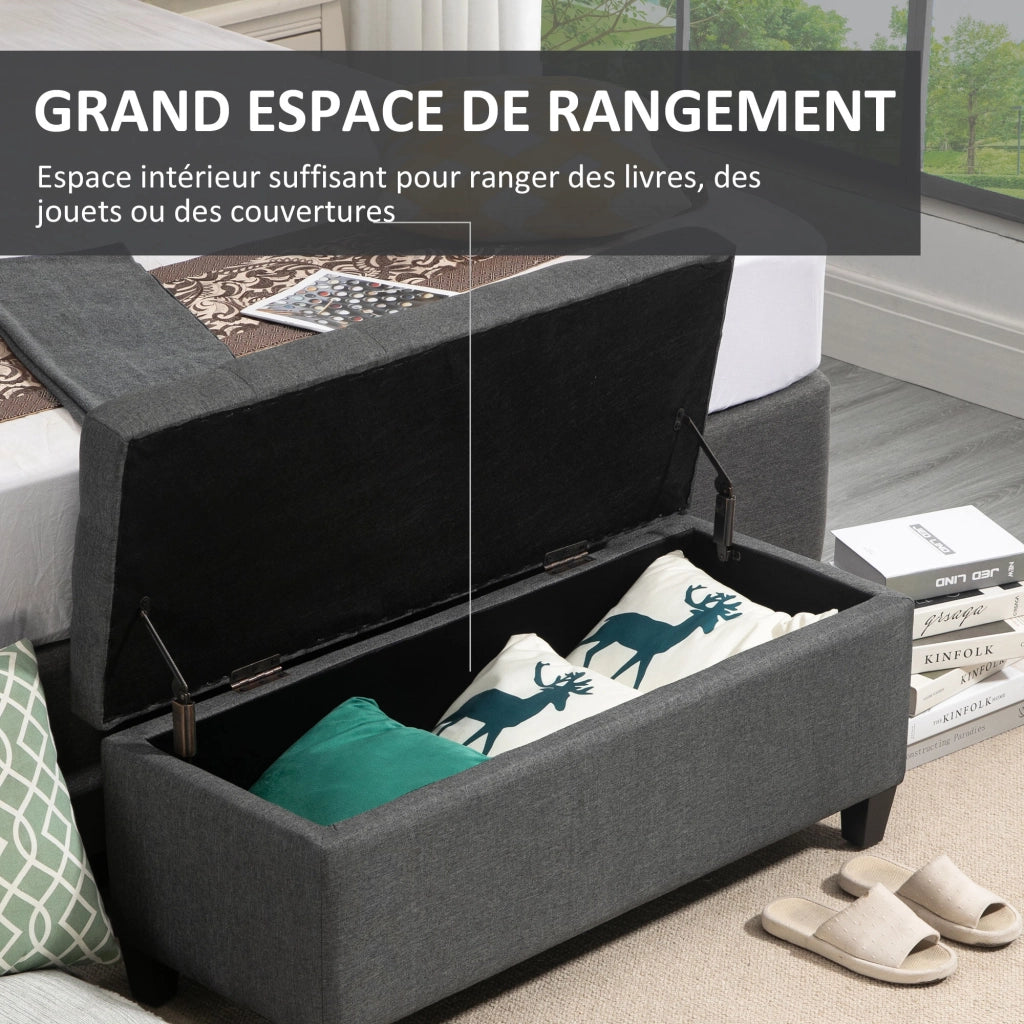 Pouf contenitore ¨C Minimal ¨C grigio scuro 100x40x44 cm