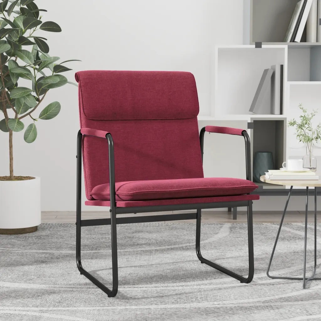 Sedia Lounge Rosso Vino 55x64x80 cm in Tessuto 351345